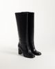 Mango Mango heeled knee high boot in black - 2