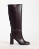Mango Mango heeled knee high boot in burgundy-RED - 1