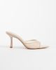 Mango Mango heeled mesh sandals in pale pink - 1