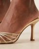 Mango Mango heeled mule sandals in gold - 2