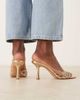 Mango Mango heeled mule sandals in gold - 3
