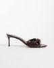 Mango Mango heeled mule with knot detail in brown - 1