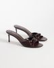 Mango Mango heeled mule with knot detail in brown - 3