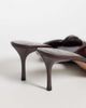 Mango Mango heeled mule with knot detail in brown - 4