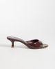 Mango Mango heeled mules in dark brown - 1