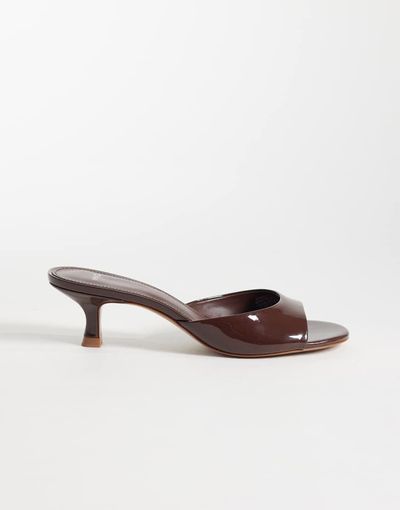 Mango Mango heeled mules in dark brown