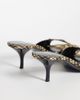 Mango Mango heeled mules with buckle detailing in plaid print-Multi - 4