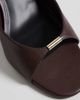 Mango Mango heeled mules with gold trim in burgundy-Red - 4
