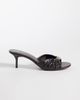 Mango Mango heeled mules with ruched detail in brown - 1