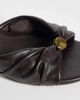 Mango Mango heeled mules with ruched detail in brown - 3