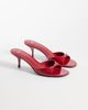 Mango Mango heeled mules with silver buckle detail in red - 2