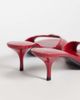 Mango Mango heeled mules with silver buckle detail in red - 4