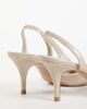 Mango Mango heeled pointed slingback in ecru-Neutral - 4