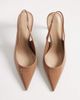 Mango Mango heeled slingback pumps in beige-Neutral - 4