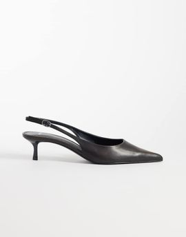 Mango Mango heeled slingback pumps in chocolate-Brown