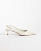 Mango Mango heeled slingback pumps in ecru-Neutral - 1