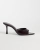 Mango Mango high heeled mules in burgundy-Red - 1