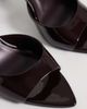 Mango Mango high heeled mules in burgundy-Red - 3