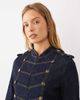 Mango Mango high neck denim drummer jacket in dark blue - 1