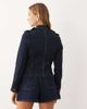 Mango Mango high neck denim drummer jacket in dark blue - 4