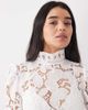 Mango Mango high neck long sleeve delicate lace blouse in white - 3