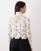 Mango Mango high neck long sleeve delicate lace blouse in white - 4