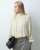 Mango Mango high neck puff sleeve blouse in off white - 1