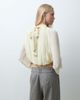 Mango Mango high neck puff sleeve blouse in off white - 4