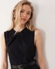 Mango Mango high neck sleeveless jumpsuit with statement belt in black - 3