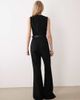 Mango Mango high neck sleeveless jumpsuit with statement belt in black - 4
