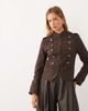 Mango Mango high neck structured drummer jacket in brown - 1