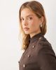 Mango Mango high neck structured drummer jacket in brown - 2