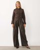 Mango Mango high neck structured drummer jacket in brown - 3