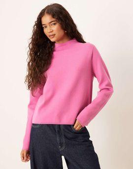 Mango Mango high neck sweater in pink