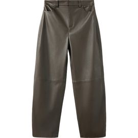 MANGO MANGO High Waist Faux Leather Balloon Leg Pants