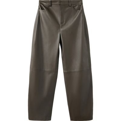 MANGO MANGO High Waist Faux Leather Balloon Leg Pants