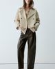MANGO MANGO High Waist Faux Leather Balloon Leg Pants - 3