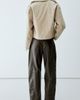 MANGO MANGO High Waist Faux Leather Balloon Leg Pants - 4