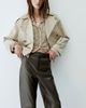 MANGO MANGO High Waist Faux Leather Balloon Leg Pants - 5