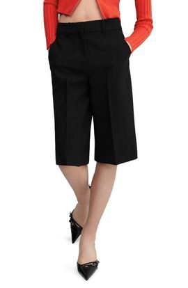 MANGO MANGO High Waist Straight Leg Bermuda Shorts