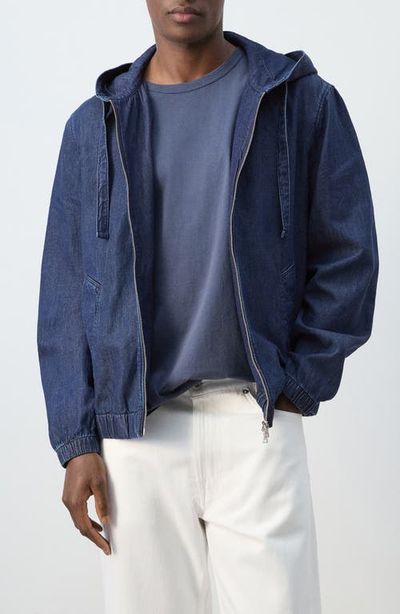 MANGO MANGO Hooded Denim Zip Jacket