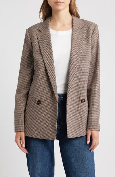 Mango Houndstooth Double-Breasted Blazer
