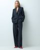 Mango Mango Irise tailored flared trouser set in navy stripe - 3