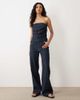 Mango Mango Isola straight jeans in dark blue stripe - part of a set - 1