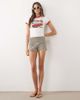 Mango Mango jersey striped shorts in pink and brown - 2