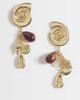 Mango Mango jewelled shell statement earrings in gold - 1