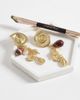 Mango Mango jewelled shell statement earrings in gold - 2