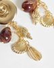 Mango Mango jewelled shell statement earrings in gold - 4