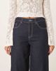 Mango Mango Joy 100% cotton wide leg jeans with contrast stitch in indigo-Blue - 4