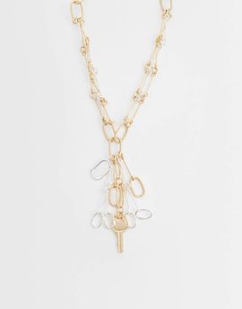 Mango Mango key charm chain necklace in gold tone